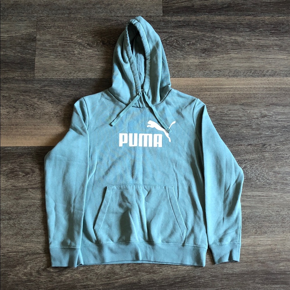 Puma Women’s Teal Pullover Hoodie with White Logo